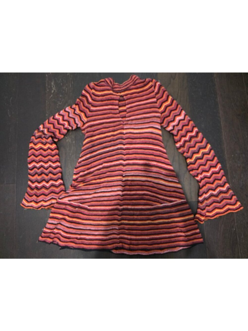 Free People Ziggy Chevron Bell Sleeve Sweater Dress womens xs - Picture 7 of 7